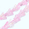 Transparent Glass Beads Strands, Butterfy, Pink, 12.5x15.5x5mm, Hole: 1mm, about 25pcs/strand, 9.84 inch(25cm)