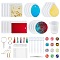 DIY Jewelry Sets Kits, with Silicone Pendant Molds, Faux Suede Tassel Pendant, Iron Split Key Rings & Earring Hooks, Nail Art Sequins, Clear