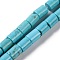 Natural Howlite Beads Strands, Dyed, Column, Dark Turquoise, 8x6.5mm, Hole: 1mm, about 49pcs/strand, 15.55''(39.5cm)