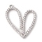 Eco-Friendly Rack Plating Brass Micro Pave Cubic Zirconia Pendants, Long-Lasting Plated, Lead Free & Cadmium Free, Heart, Real Platinum Plated, 26.5x21.5x2.5mm, Hole: 1.2mm