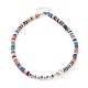 Valentine's Day Rainbow Polymer Clay Heishi Beaded Necklaces NJEW-JN03301-2