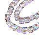 Electroplate Transparent Glass Beads Strands EGLA-N002-28-C01-3