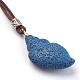 (venta de fábrica de fiestas de joyería) collares con colgante de roca de lava sintética ajustable NJEW-P237-D05-2