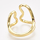 Brass Micro Pave Cubic Zirconia Cuff Rings RJEW-S044-042-3