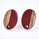 Opaque Resin & Walnut Wood Stud Earring Findings MAK-N032-004A-B02-2
