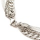304 mehrlagige Halskette aus Edelstahlketten mit Halbmondanhänger für Männer und Frauen NJEW-JN03890-6