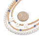 3Pcs 3 Style Shell Pearl & Seed & Lampwork Evil Eye Beaded Necklaces Set NJEW-JN04048-5