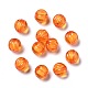 秋のテーマ透明アクリルビーズ  ビーズにビーズ  ラウンド  カボチャ  レッドオレンジ  10mm  穴：2mm  約1100個/500g TACR-S089-10mm-11-2