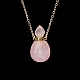 Ожерелье с подвеской в виде флакона духов из натурального розового кварца PW-WG2A891-10-1