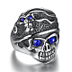 Rhinestone Skull Finger Ring SKUL-PW0002-037G-AS-1