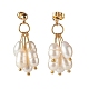 Boucles d'oreilles perle naturelle X1-EJEW-TA00006-3