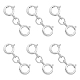 Dicosmetic 6 pz 925 chiusure ad anello a doppia molla in argento sterling STER-DC0001-17P-1