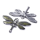 Metallgrau plattierten Legierung Emaille Libelle Anhänger ENAM-J028-01B-2