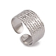 304 anello per polsino aperto testurizzato in acciaio inossidabile da donna RJEW-G285-14P-1