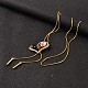 Heart Long Adjustable Alloy Rhinestone Lariat Necklaces NJEW-F194-08G-2