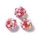 Cuentas tejidas de perlas de imitación de plástico hechas a mano KY-P015-02-1