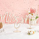 夫妻が結婚式にサイン  恋人のテーブルのための木製の立ち看板  写真の小道具  古いレース  76~165x50~210x3mm  6個/セット DJEW-WH0001-12-6