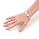 Bracelets extensible de perles de coquillage blanc BJEW-JB03982-03-3