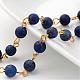Handmade Natural Lapis Lazuli Beaded Chains AJEW-JB00228-01-1