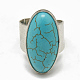 Adjustable Synthetic Turquoise Rings X-RJEW-Q157-02-2