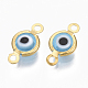 Conectores de enlaces de murano de ojo malvado hecho a mano X-STAS-T041-02G-03-1
