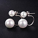 SHEGRACE Chic 925 Sterling Silver Shell Pearl Front and Back Earrings JE173A-2