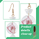 FIBLOOM 2 Pairs 2 Colors Lace Inside Glass Candy Ball Dangle Earrings EJEW-FI0001-15-3