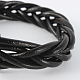Simples bracelets tressés cordon en cuir PU X-BJEW-L391-02-2