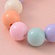 Solid Chunky Bubblegum Acrylic Ball Beaded Stretch Kids Necklaces NJEW-JN01394-3