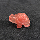Statuette di tartaruga curativa scolpite in vetro di pietra di anguria DJEW-PW0012-031B-03-1