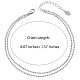 ロジウムメッキ 925 スターリングシルバー マルチ連 ボール チェーン アンクレット 小さな楕円形チャーム付き  夏のビーチのための女性のアクセサリー  プラチナ  8-1/8インチ（20.5cm） JA190A-2