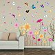 Superdant modelli di fiori colorati adesivo da parete in pvc fiore farfalla primavera tema decalcomanie della parete di arte della parete del vinile per soggiorno camera da letto bagno arredamento 15