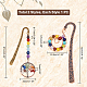 AHANDMAKER Tree of Life & Spiral Pendant Metal Bookmark with Crystal Tumbled Gemstones Chip Stone Beaded Vintage Bronze Book Markers for Book Lovers Teacher Students Women Men Birthday Gift AJEW-GA0004-83-2