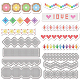 GLOBLELAND 3Set 7Pcs Borders Stitch Cutting Dies for DIY Scrapbooking Metal Sewing Lace Die Cuts Embossing Stencils Template for Paper Card Making Decoration Album Craft Decor DIY-WH0309-1203-1
