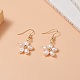 Natural Pearl Flower Dangle Earrings EJEW-JE05207-3