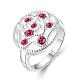 Изысканный латуни чешский горный хрусталь палец цветок кольца для женщин RJEW-BB02033-7-1