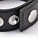 Punk Rock Skull Leather Cord Snap Bracelets BJEW-D351-22-3