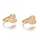 Golden Plated Brass Micro Pave Cubic Zirconia Cuff Earrings EJEW-L244-37G-1