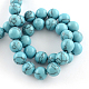 Chapelets de perles rondes en pierre de turquoise synthétique TURQ-R035-5mm-03-2