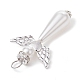 Perle d'imitation acrylique avec pendentifs en alliage PALLOY-JF02476-3