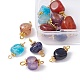 12 Stück 4 Farben natürliche Achat gefärbte Perlen Verbindungsanhänger FIND-YW0003-73-3