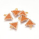 MIYUKI＆TOHO手作り日本のシードビーズペンダント  織機模様  三角形  オレンジ  14~14.5x14~14.5x1.7mm  穴：1.5mm SEED-A027-XA02-1