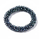 Bracelets extensibles en perles de verre transparentes à facettes BJEW-S144-002C-01-2
