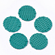 アクリルパーツ  模造ラタン編み風  フラットラウンド  ダークシアン  38x5mm  穴：1.5mm OACR-T010-04J-1