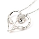 Coeur de zircon cubique clair avec collier pendentif rose NJEW-F293-01C-RG-3