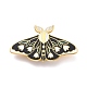 Pin de esmalte de mariposa con flor JEWB-I016-11G-1