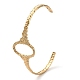 304 bracelet manchette ovale creux en acier inoxydable pour femme BJEW-D061-01G-3