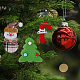 SUPERFINDINGS 12pcs 12 styles Christmas Velvet Pendant Decorations with Bell FIND-FH0007-54-7