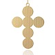 Golden Plated Alloy Resin Cross Big Pendants PALLOY-J226-01G-2