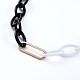 Collares de cadena de cable de plástico abs de dos tonos personalizados NJEW-JN02825-01-3